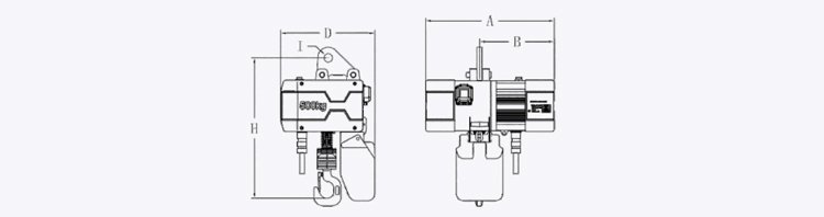 歐式環(huán)鏈電動葫蘆尺寸（固定式）