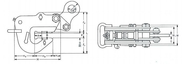 BM橫吊無(wú)傷夾鉗尺寸