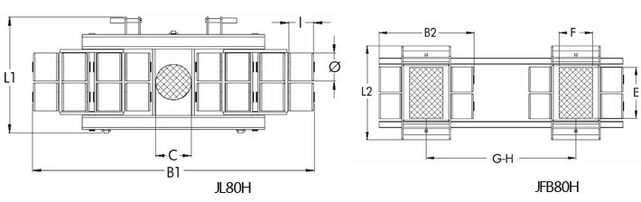JL80H JFB80H搬運(yùn)小坦克160噸尺寸圖