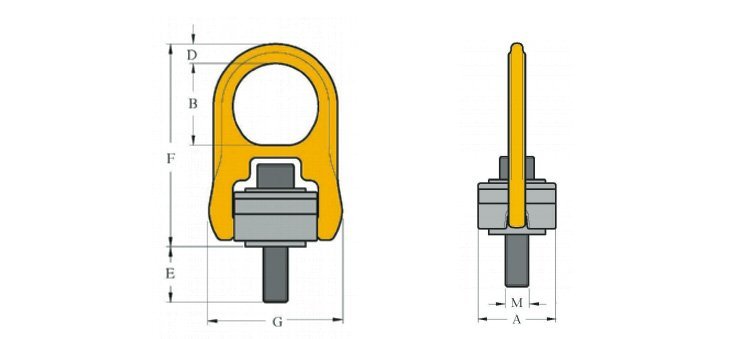 YOKE 8-201旋轉吊環尺寸