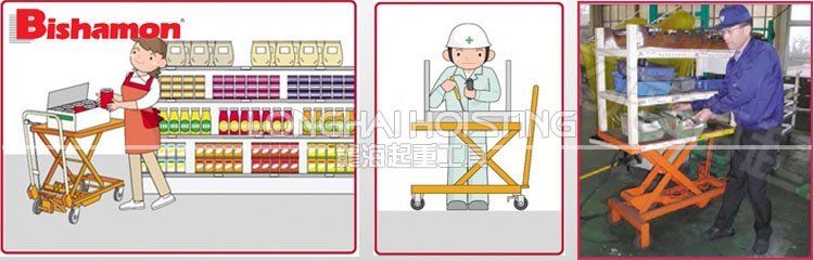 BISHAMON手動升降平臺車BX系列應用 BISHAMON手動升降平臺車BX系列應用