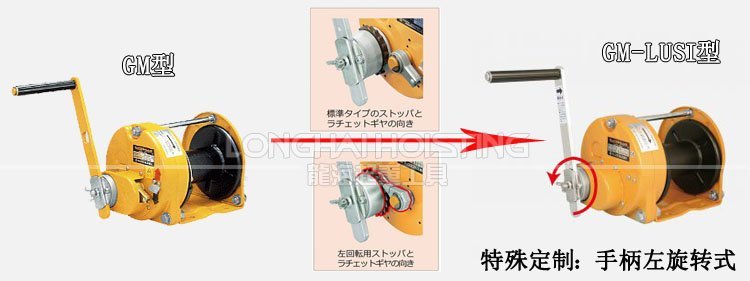 手柄左旋轉式手搖絞盤