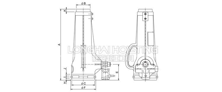 JJ型螺旋千斤頂尺寸