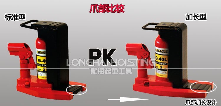 鷹牌EAGLE G-40L長爪型爪式千斤頂對比圖 鷹牌EAGLE G-40L長爪型爪式千斤頂對比圖