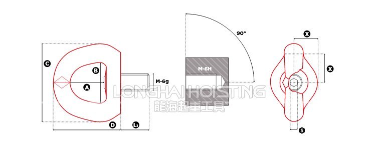 SEB型盧森堡旋轉吊環尺寸