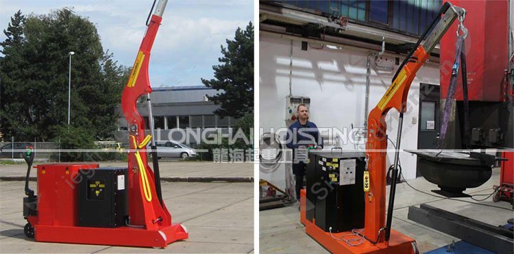 德國配重電動工業液壓小吊車應用 德國全電動配重型液壓小吊機應用