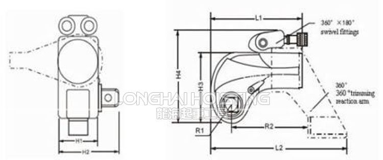 LSPTW型驅動型液壓扭矩扳手尺寸